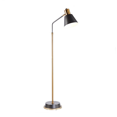 Lámpara de pie de 1 luz con pantalla cónica de hardware escandinavo contemporáneo para dormitorio 
