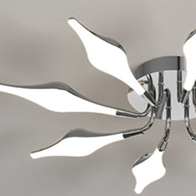 Contemporary Luxury Iron Frame Acrylic Rhomboid Shade LED Semi-Flush Mount Ceiling Light For Living Room