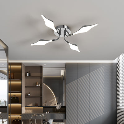 Contemporary Luxury Iron Frame Acrylic Rhomboid Shade LED Semi-Flush Mount Ceiling Light For Living Room
