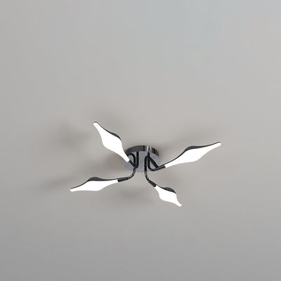 Contemporary Luxury Iron Frame Acrylic Rhomboid Shade LED Semi-Flush Mount Ceiling Light For Living Room