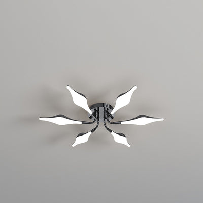 Contemporary Luxury Iron Frame Acrylic Rhomboid Shade LED Semi-Flush Mount Ceiling Light For Living Room