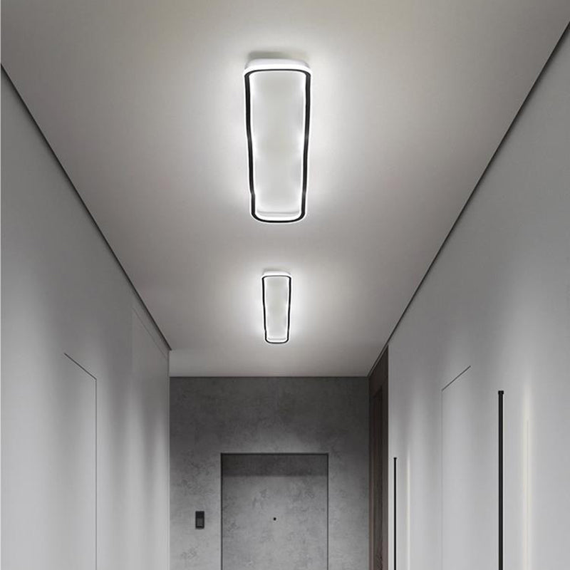Modern Minimalist Aluminum PVC Corrugated Strip LED Flush Mount Ceiling Light For Living Room
