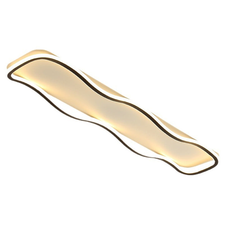 Lumière de plafond moderne minimaliste en aluminium PVC à bande ondulée LED pour salon 