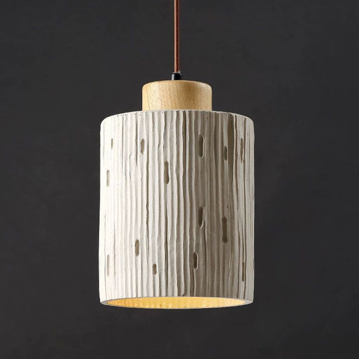Traditional French High Concrete Cylinder 1-Light Pendant Light For Bedroom