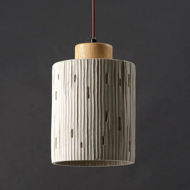 Traditional French High Concrete Cylinder 1-Light Pendant Light For Bedroom