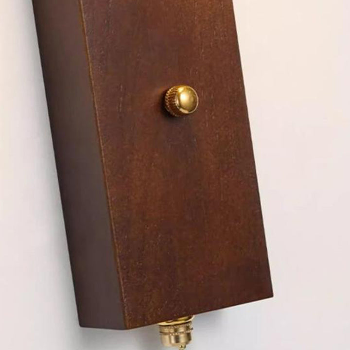 Lámpara Aplique de Pared LED con Pantalla Circular de Anillo de Travertino de Madera Maciza Vintage Tradicional para Dormitorio 