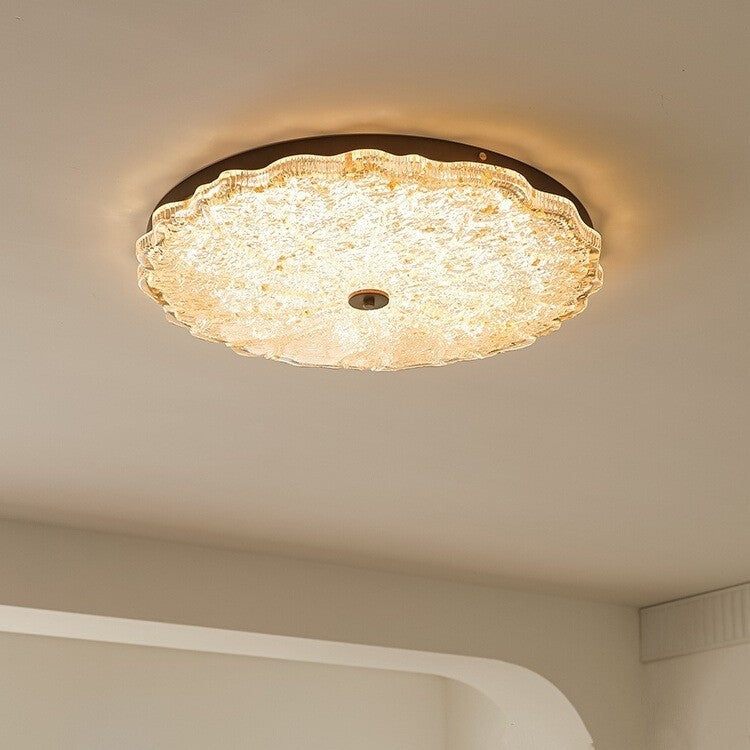 Moderne Luxus Eisenharz Runde Schirm LED Deckenleuchte für das Schlafzimmer 