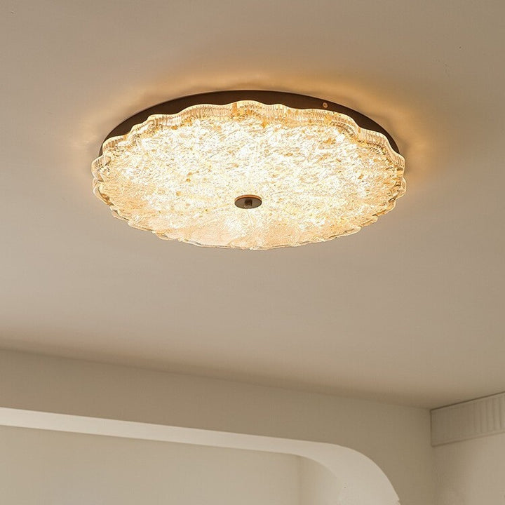 Moderne Luxus Eisenharz Runde Schirm LED Deckenleuchte für das Schlafzimmer 