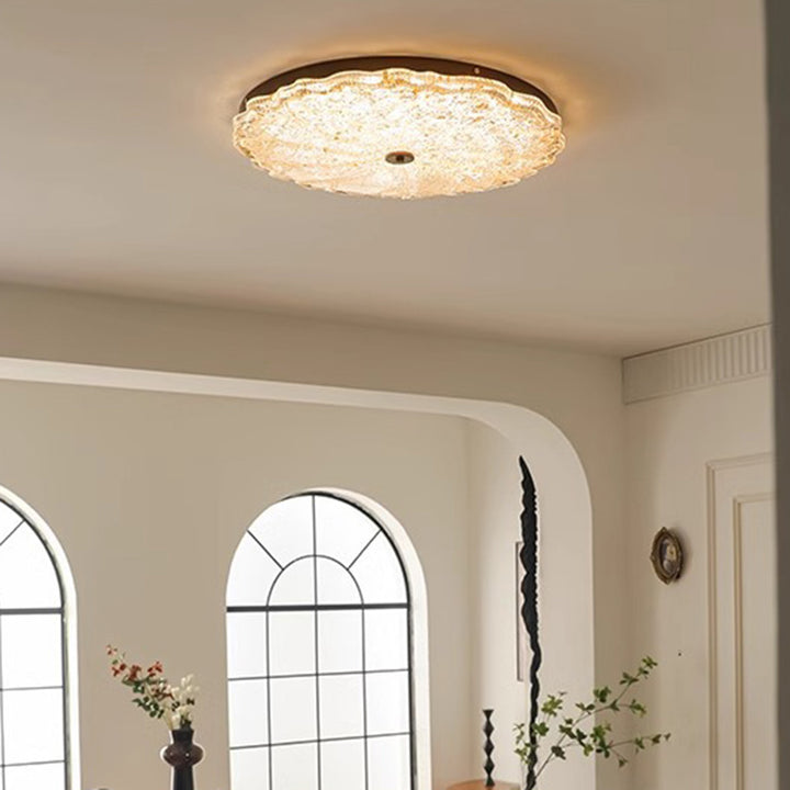 Moderne Luxus Eisenharz Runde Schirm LED Deckenleuchte für das Schlafzimmer 