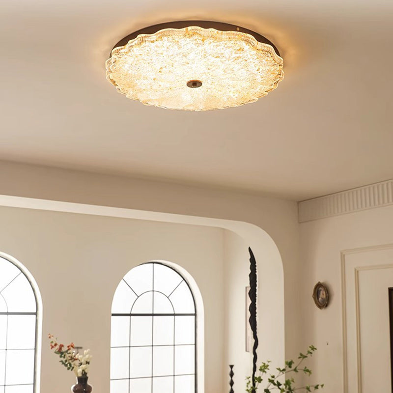 Moderne Luxus Eisenharz Runde Schirm LED Deckenleuchte für das Schlafzimmer 