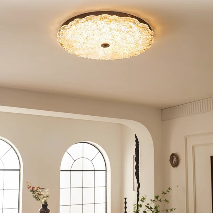 Moderne Luxus Eisenharz Runde Schirm LED Deckenleuchte für das Schlafzimmer 