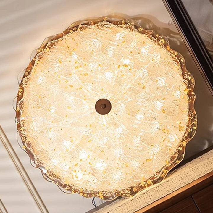 Moderne Luxus Eisenharz Runde Schirm LED Deckenleuchte für das Schlafzimmer 