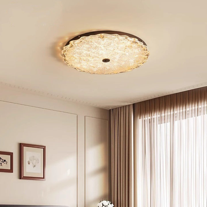 Moderne Luxus Eisenharz Runde Schirm LED Deckenleuchte für das Schlafzimmer 
