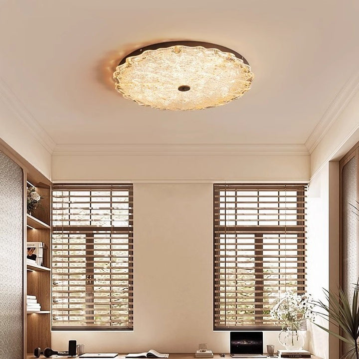Moderne Luxus Eisenharz Runde Schirm LED Deckenleuchte für das Schlafzimmer 
