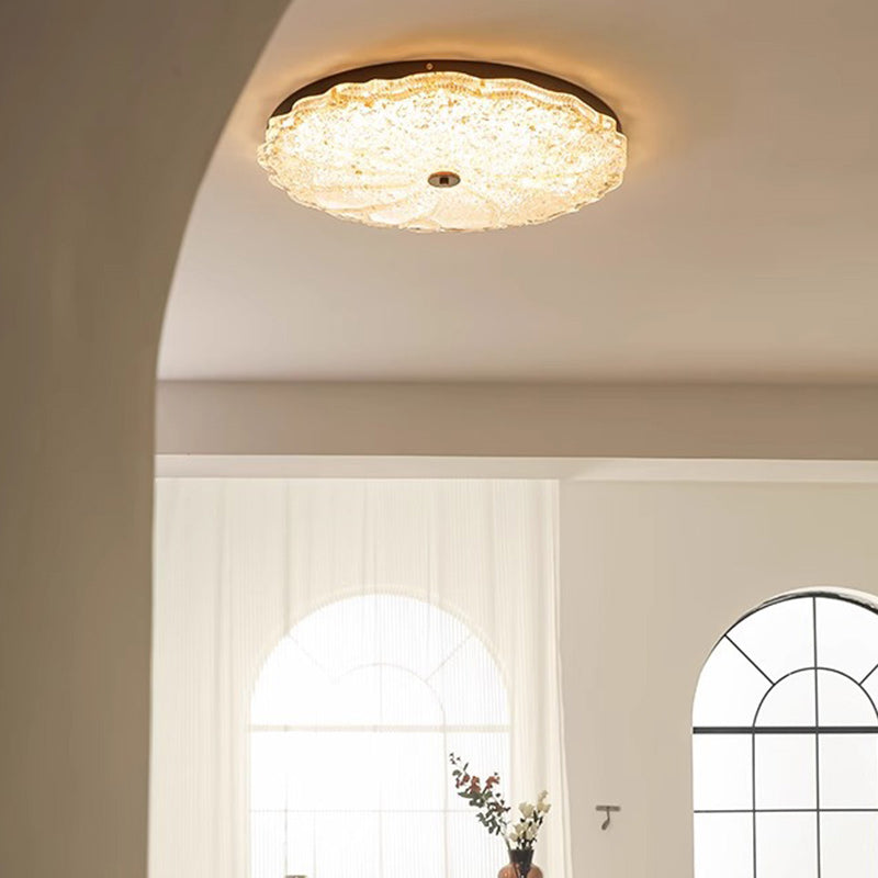 Moderne Luxus Eisenharz Runde Schirm LED Deckenleuchte für das Schlafzimmer 