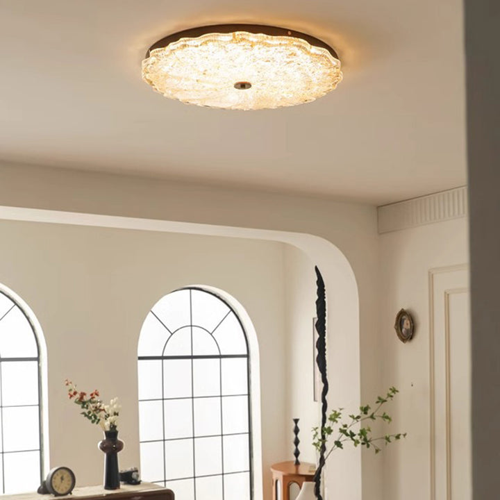 Moderne Luxus Eisenharz Runde Schirm LED Deckenleuchte für das Schlafzimmer 