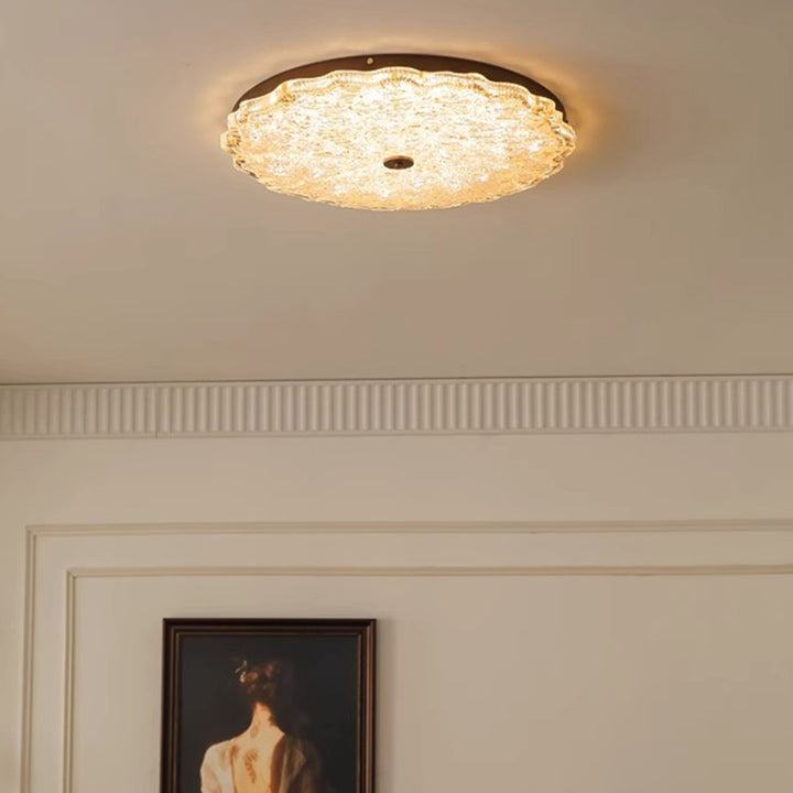 Moderne Luxus Eisenharz Runde Schirm LED Deckenleuchte für das Schlafzimmer 