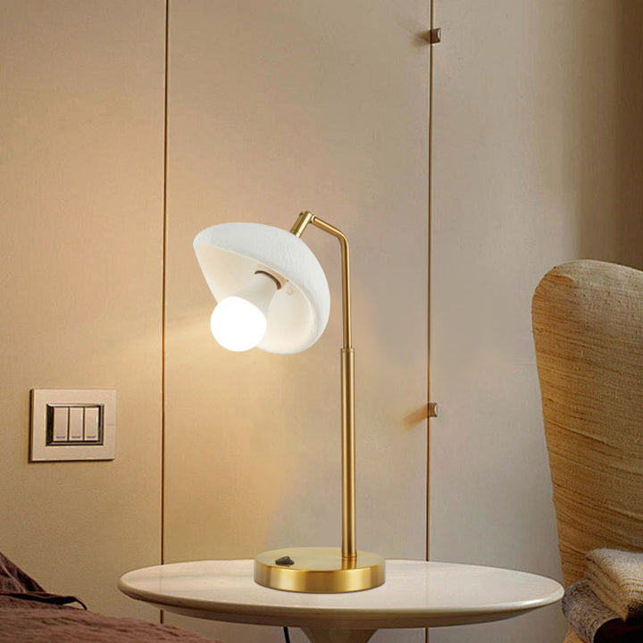 Contemporary Nordic High-Density Polystyrene Round Shade Hardware 1-Light Table Lamp For Bedroom