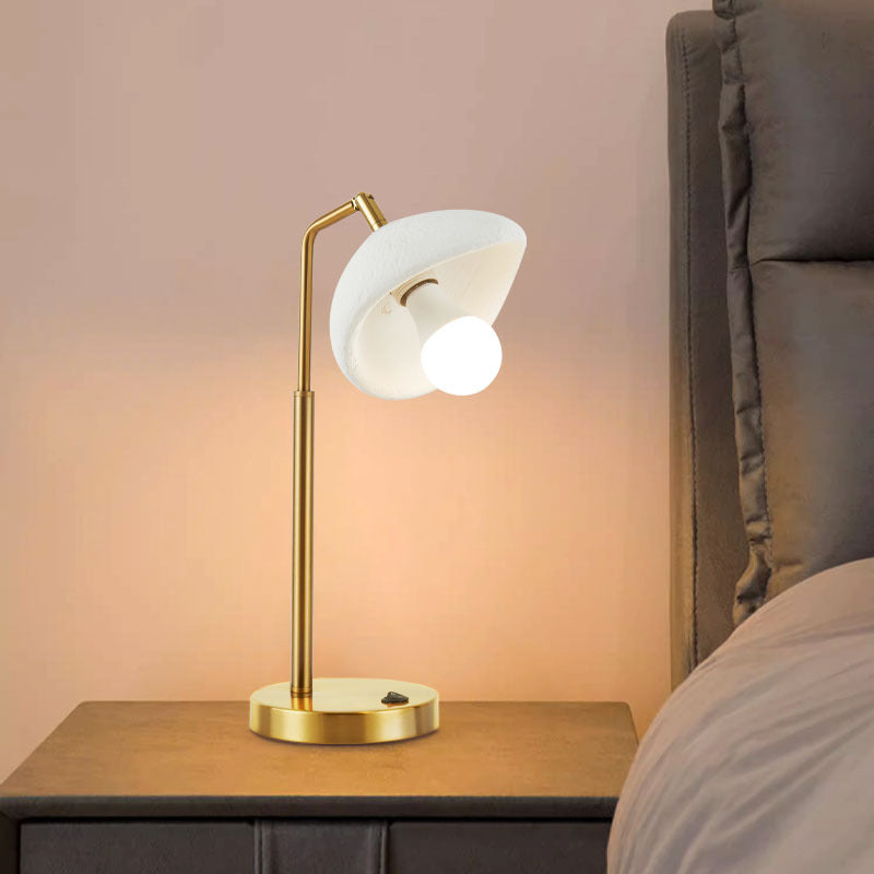 Lampe de table 1 lumière pour chambre à coucher avec abat-jour rond en polystyrène haute densité nordique contemporain 