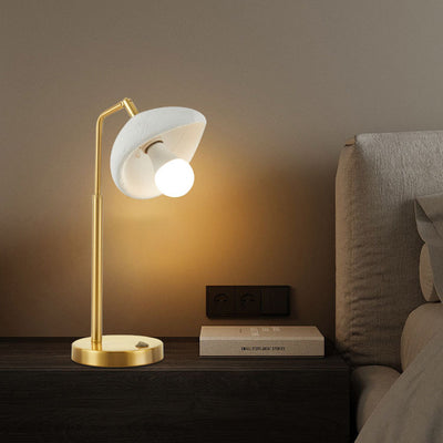 Lampe de table 1 lumière pour chambre à coucher avec abat-jour rond en polystyrène haute densité nordique contemporain 
