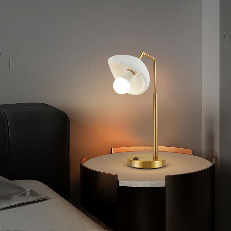 Lampe de table 1 lumière pour chambre à coucher avec abat-jour rond en polystyrène haute densité nordique contemporain 