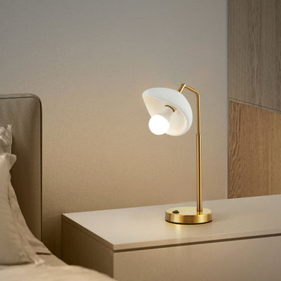 Lampe de table 1 lumière pour chambre à coucher avec abat-jour rond en polystyrène haute densité nordique contemporain 