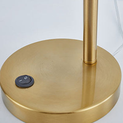 Lampe de sol contemporaine nordique en polystyrène haute densité avec abat-jour rond pour chambre à coucher, 1 lumière 