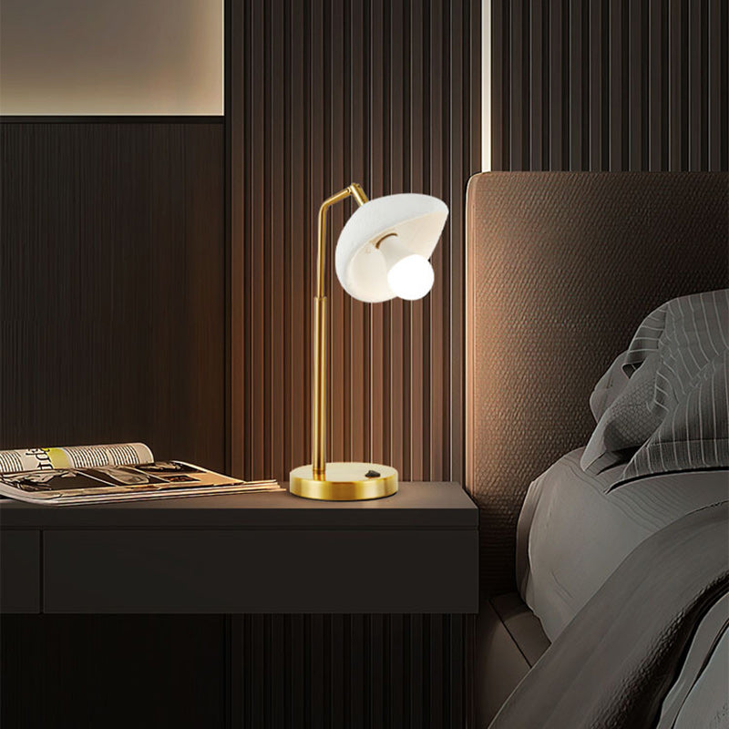Lampe de table 1 lumière pour chambre à coucher avec abat-jour rond en polystyrène haute densité nordique contemporain 