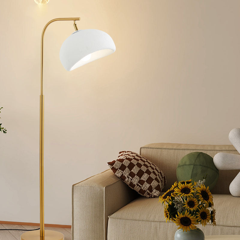 Lampe de sol contemporaine nordique en polystyrène haute densité avec abat-jour rond pour chambre à coucher, 1 lumière 
