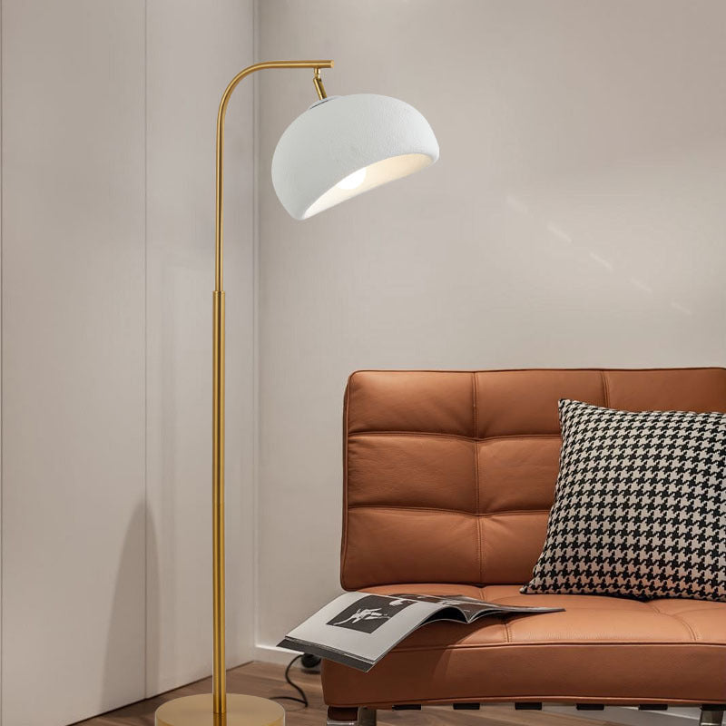 Lampe de sol contemporaine nordique en polystyrène haute densité avec abat-jour rond pour chambre à coucher, 1 lumière 