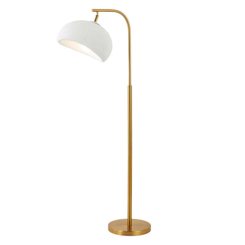 Lampe de sol contemporaine nordique en polystyrène haute densité avec abat-jour rond pour chambre à coucher, 1 lumière 