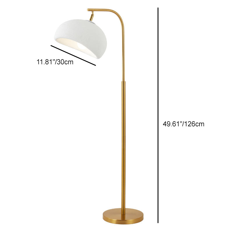 Lampe de sol contemporaine nordique en polystyrène haute densité avec abat-jour rond pour chambre à coucher, 1 lumière 