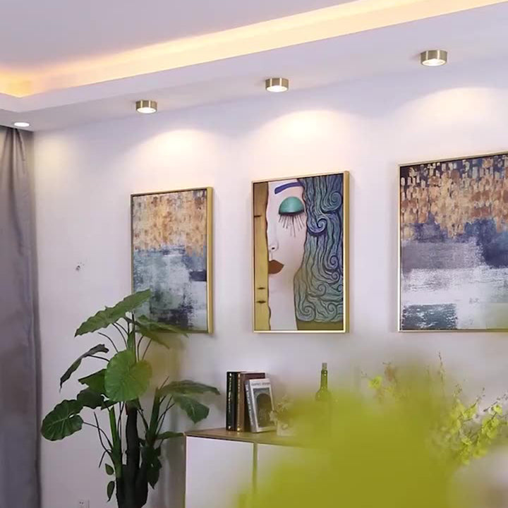 Moderne Luxus Ultra Dünne Geschnitzte Messing Runde Röhre LED Strahler Deckenleuchte Für Schlafzimmer 