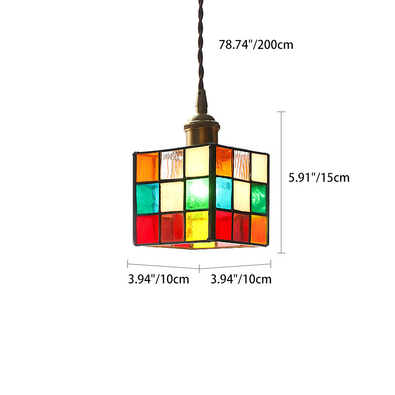 Traditionelle Tiffany-Buntglas-Dreieck-Rubik&