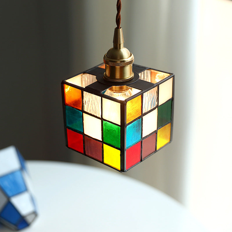 Traditionelle Tiffany-Buntglas-Dreieck-Rubik&