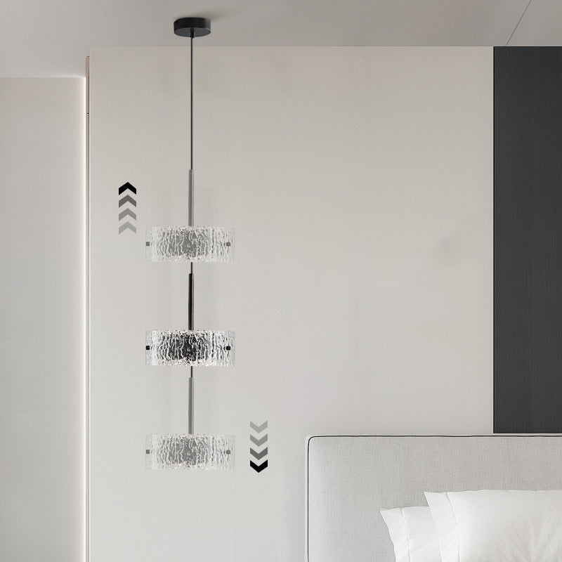 Zeitgenössische skandinavische Zylinderharz-Aluminium-LED-Pendelleuchte für das Wohnzimmer 