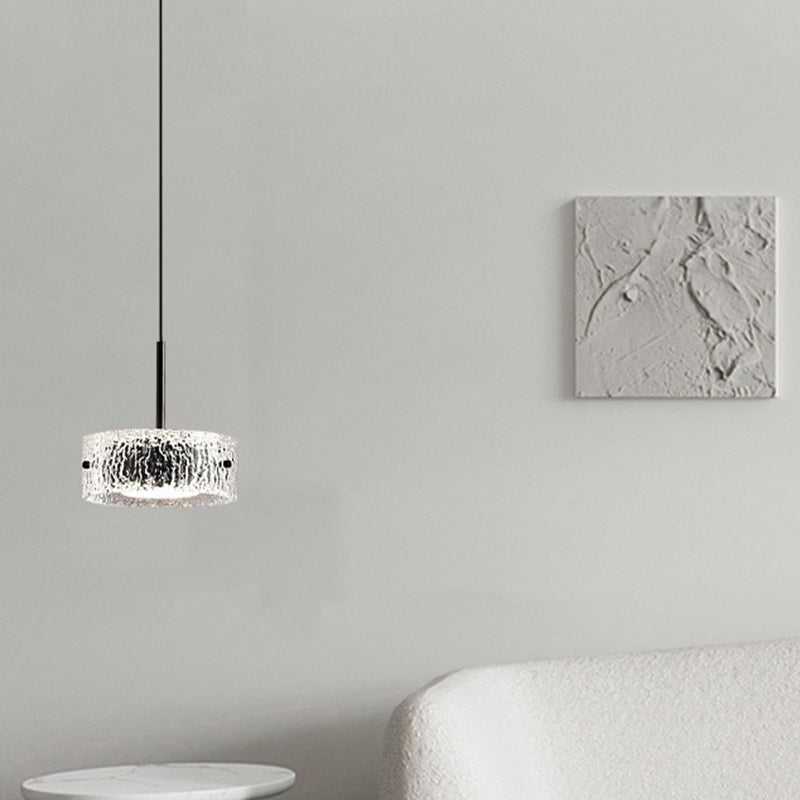 Zeitgenössische skandinavische Zylinderharz-Aluminium-LED-Pendelleuchte für das Wohnzimmer 