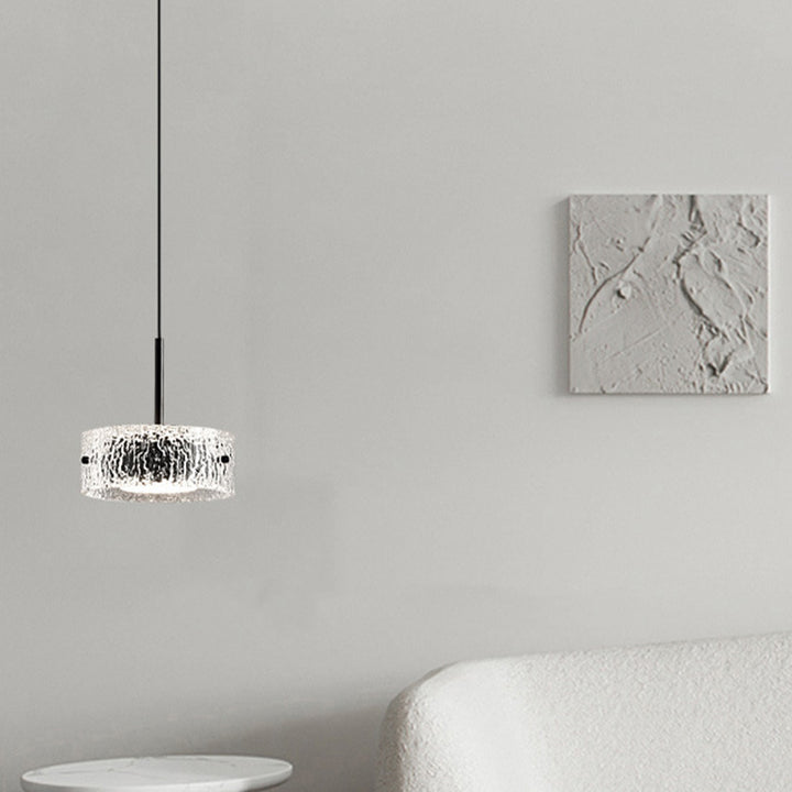 Zeitgenössische skandinavische Zylinderharz-Aluminium-LED-Pendelleuchte für das Wohnzimmer 