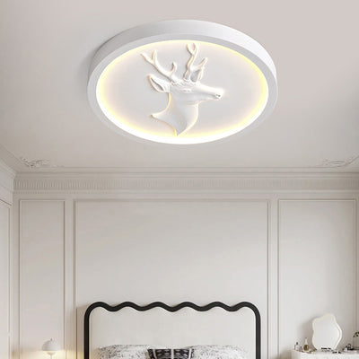 Moderna lámpara de techo LED empotrada redonda de resina acrílica con asta ecléctica para dormitorio 