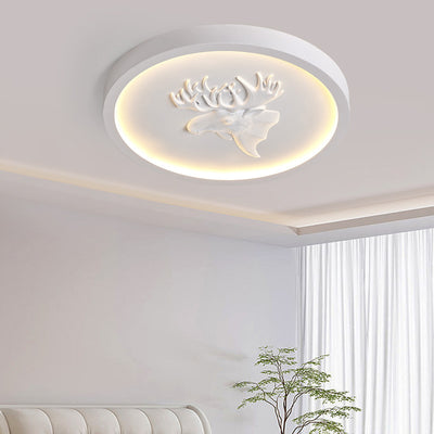 Moderna lámpara de techo LED empotrada redonda de resina acrílica con asta ecléctica para dormitorio 