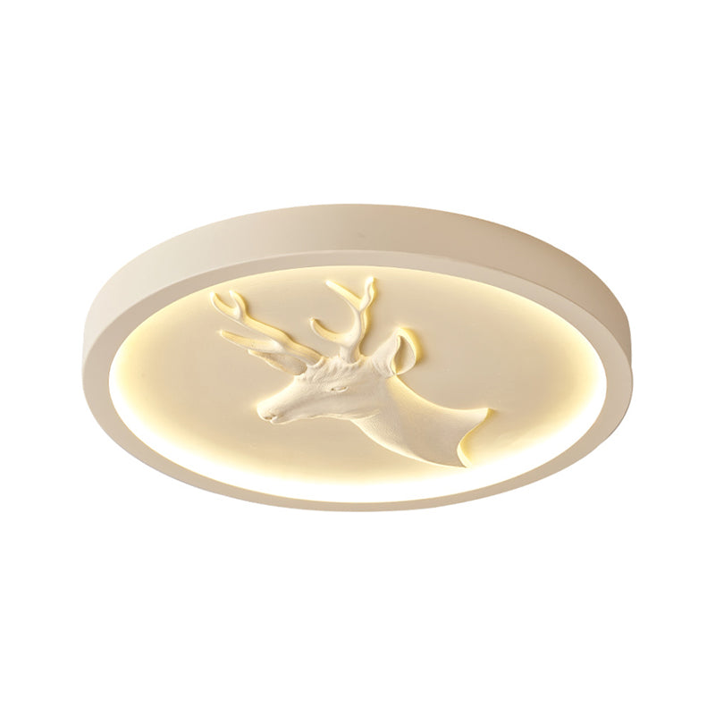 Moderna lámpara de techo LED empotrada redonda de resina acrílica con asta ecléctica para dormitorio 