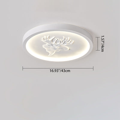 Moderna lámpara de techo LED empotrada redonda de resina acrílica con asta ecléctica para dormitorio 