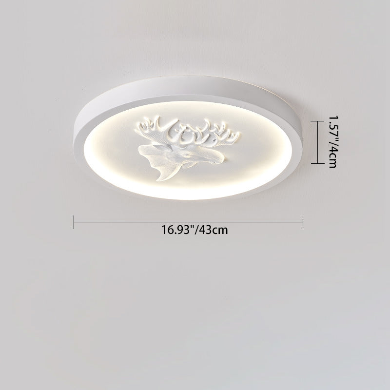 Moderna lámpara de techo LED empotrada redonda de resina acrílica con asta ecléctica para dormitorio 