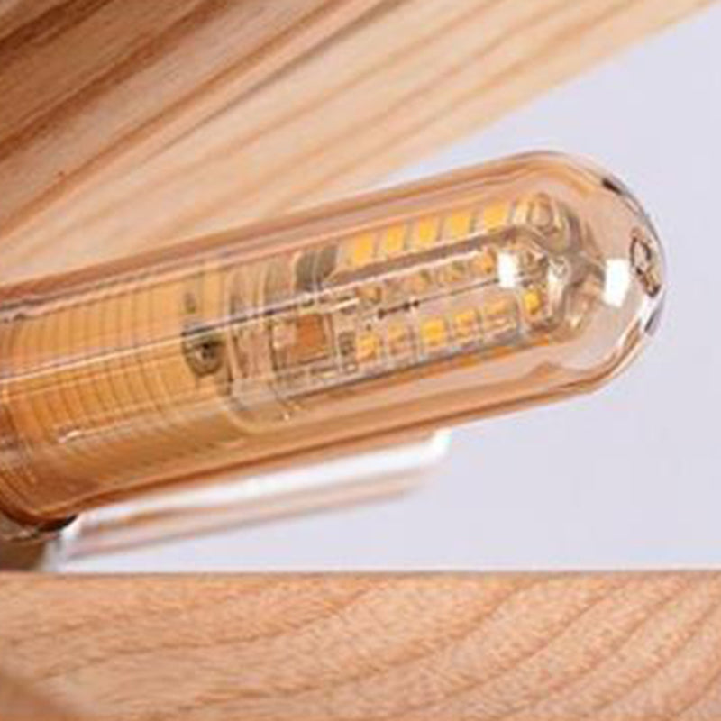 Suspension contemporaine créative en bois massif à 10 lumières pour salon 