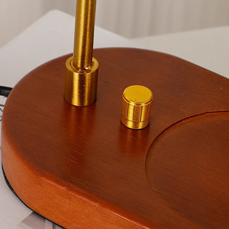 Lampe de table à cire fondue 1 lumière en bois massif avec abat-jour en verre moderne de transition pour chevet 