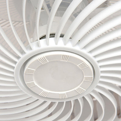 Zeitgenössischer skandinavischer runder Eisen-Massivholz-LED-leiser halb bündiger Deckenventilator mit Licht für das Schlafzimmer 