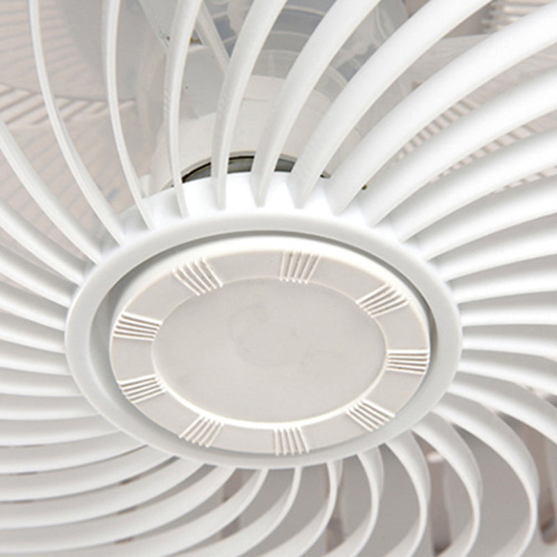 Zeitgenössischer skandinavischer runder Eisen-Massivholz-LED-leiser halb bündiger Deckenventilator mit Licht für das Schlafzimmer 