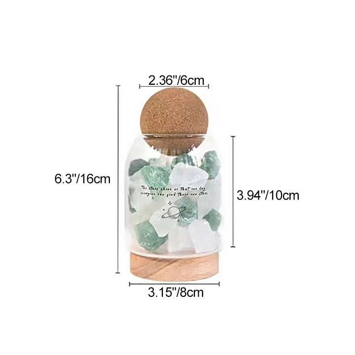Traditional French Cork Base Decorative Ore Stone Aromatherapy Essential Oil Diffuser LED Night Light For Bedroom