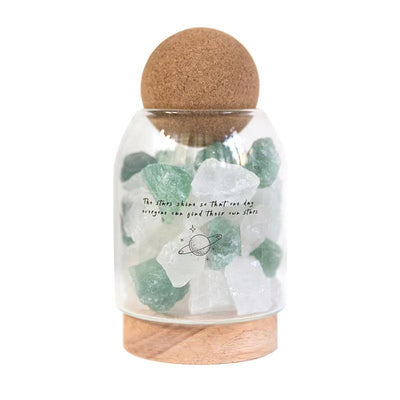Traditional French Cork Base Decorative Ore Stone Aromatherapy Essential Oil Diffuser LED Night Light For Bedroom