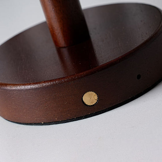 Lampe de table à 1 lumière en bois massif avec abat-jour en cylindre de fil à tricoter multicolore traditionnel français pour étude 
